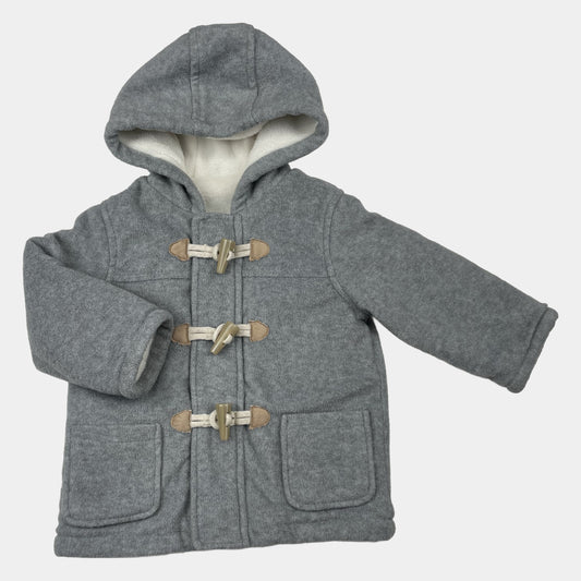 Grauer Baby-Dufflecoat mit Knebelverschlüssen von George, Größe 9-12 Monate – front
