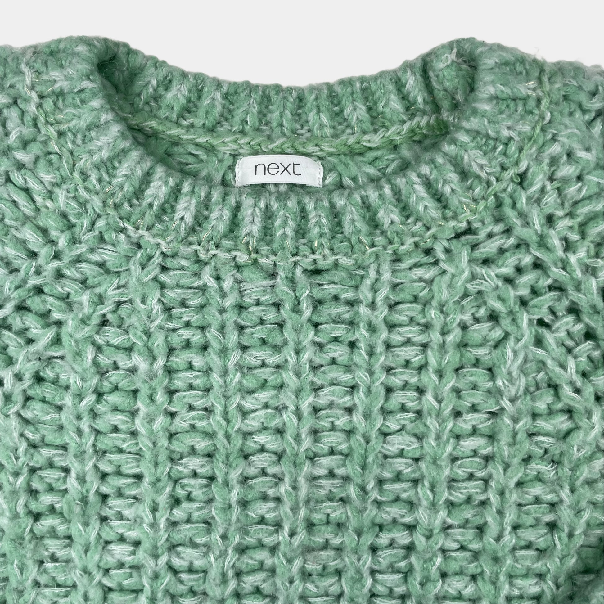 Grüner Strickpullover für Kinder im Alter von 9 Jahren mit Raglanärmeln – collar