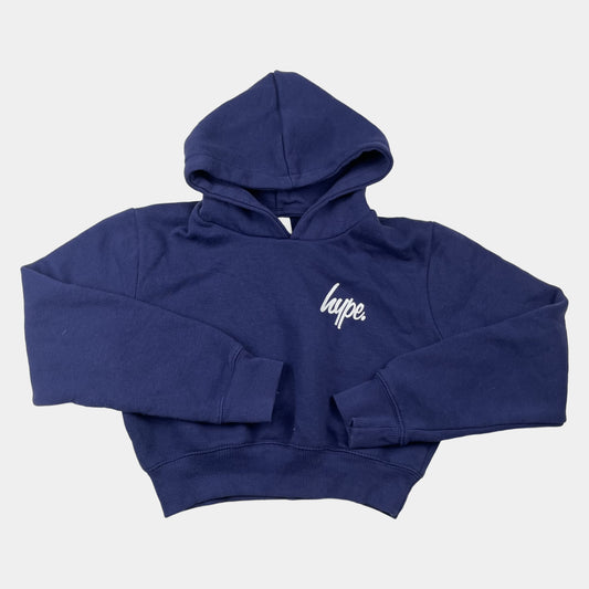 Blaues Kapuzen-Sweatshirt mit Logoaufdruck – front