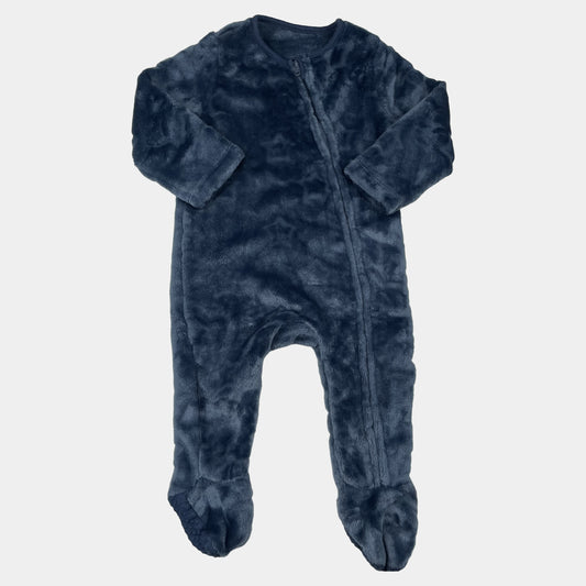Blauer Fleece-Overall für Babys, 6-9 Monate – front