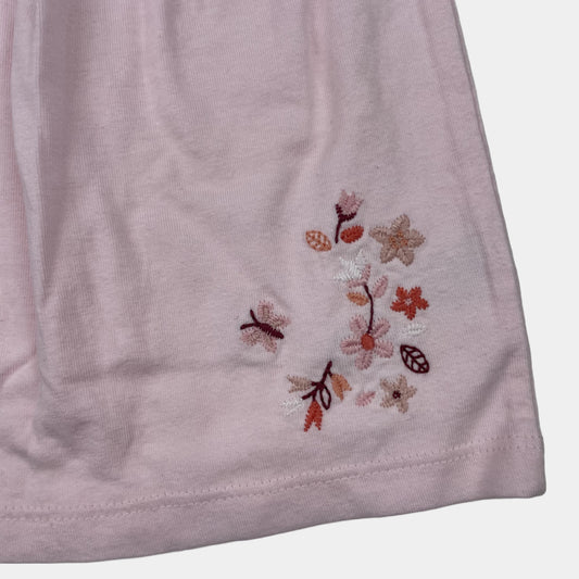Rosa T-Shirt mit Blumenstickerei für Babys – detail