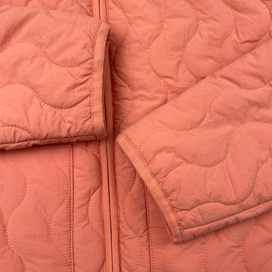 Orange Waffelstepp-Jacke für Kinder 12-13 Jahre – detail