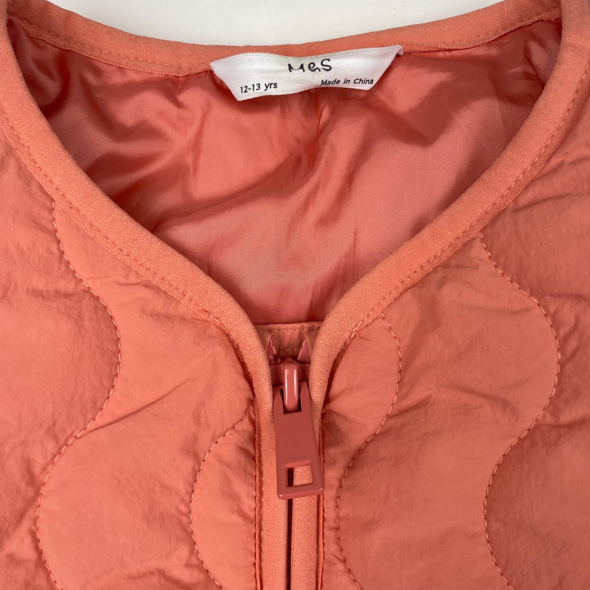 Orange Waffelstepp-Jacke für Kinder 12-13 Jahre – zip