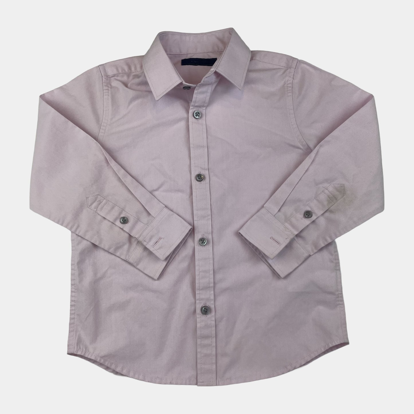 Rosa Langarm-Hemd aus Polyester und Baumwolle für Kinder – front