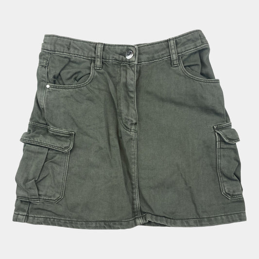 Khakifarbener Cargo-Rock für Mädchen, Größe 10 Jahre, von Candy Couture – front