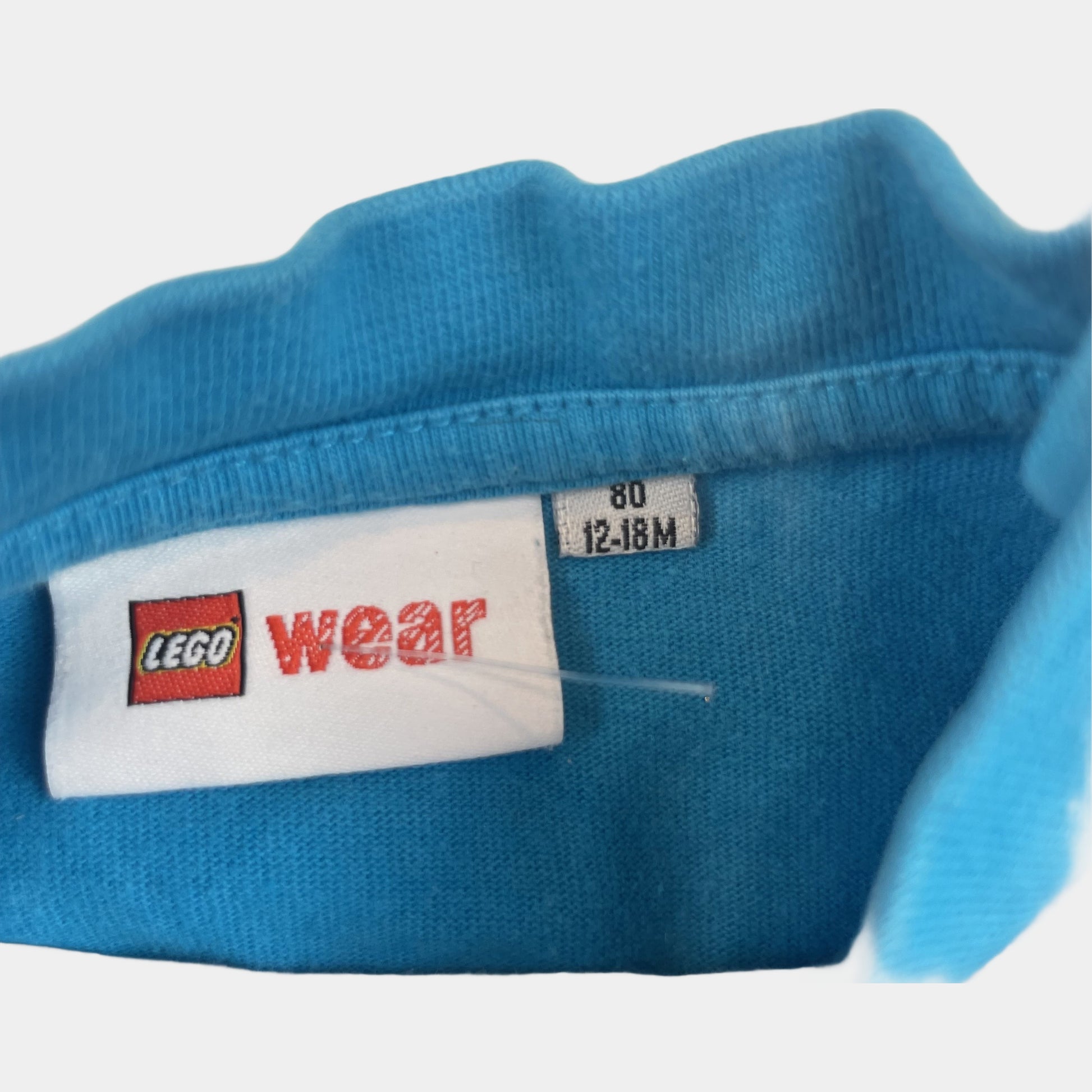 Blauer Langarmshirt mit Rennmotiv von LEGO Wear in Größe 80, 12-18 Monate – label
