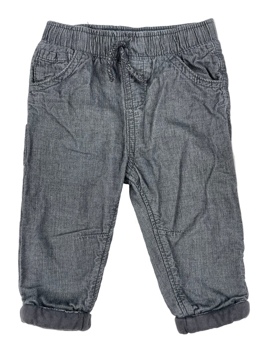 Graue Babyhose von Tu, Größe 6–9 Monate, mit elastischem Bund und Bindeband. – front