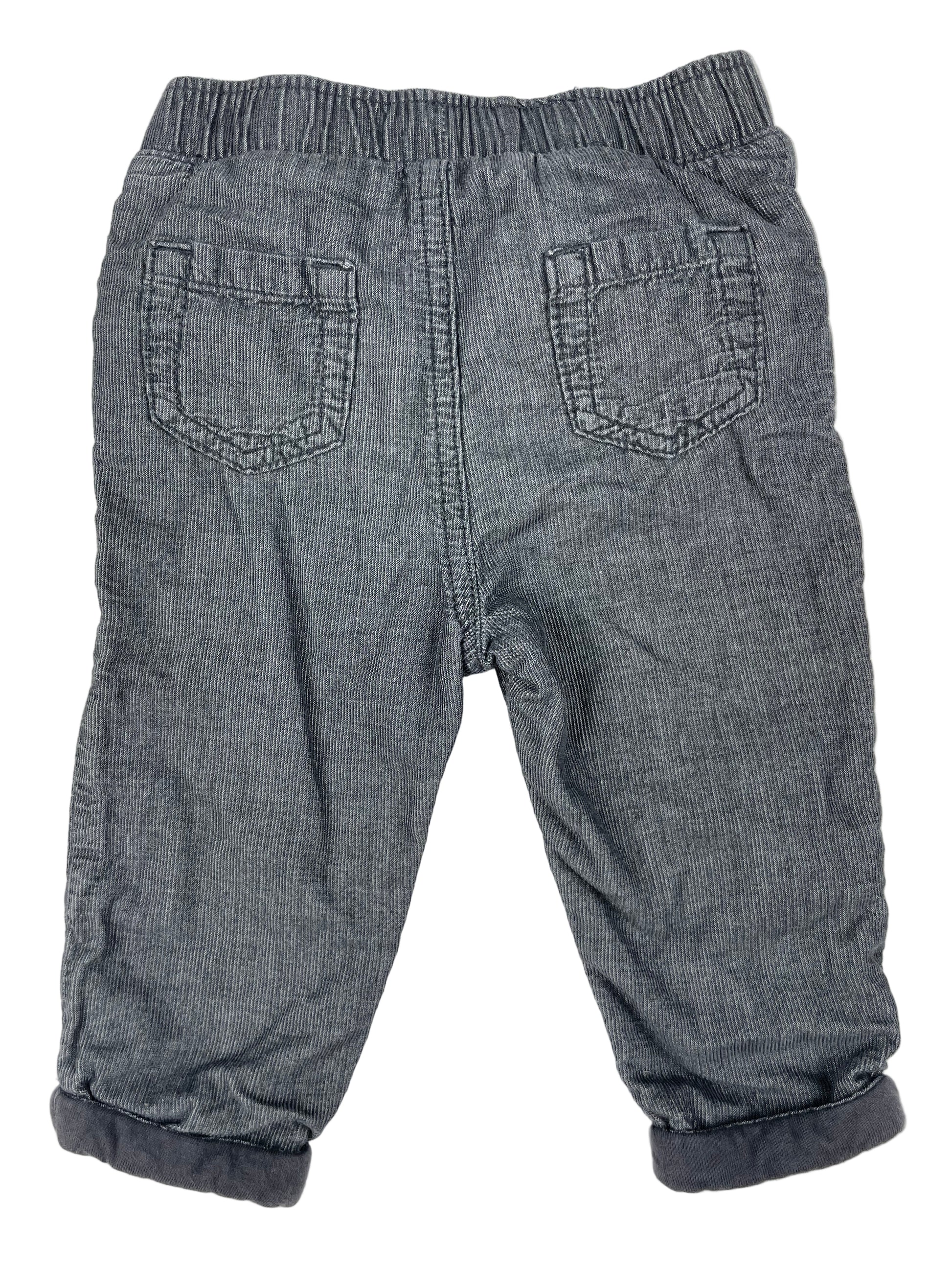 Graue Babyhose von Tu, Größe 6–9 Monate, mit elastischem Bund und Bindeband. – back