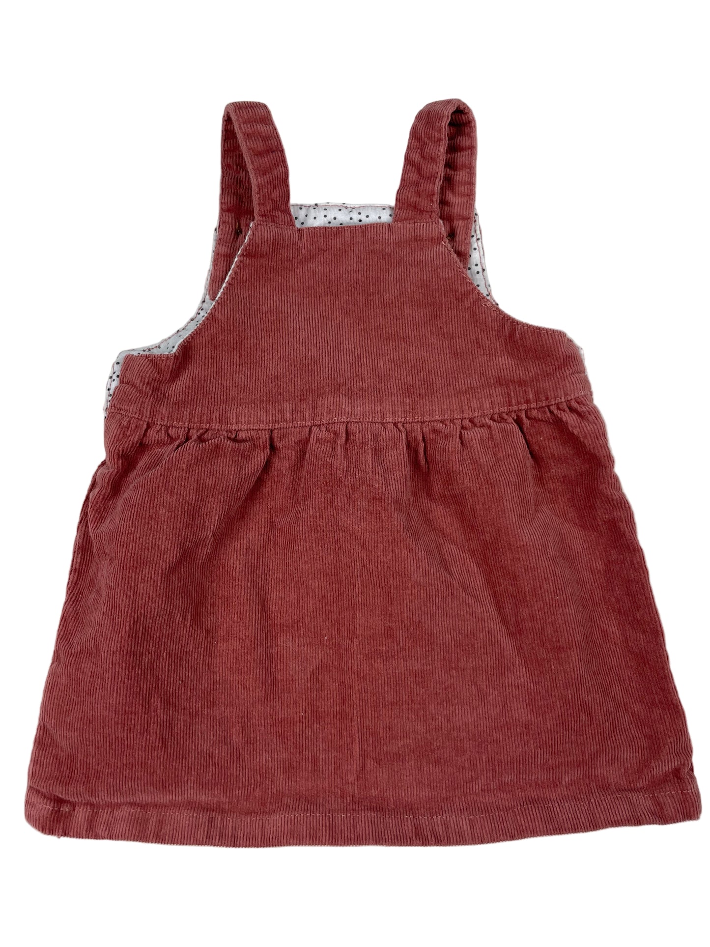 Tu Cord-Latzkleid, 0–3 Monate, altrosa – back