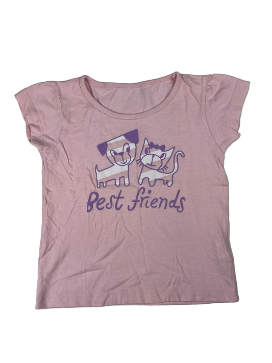 Rosa Kinder-T-Shirt von girl2girl mit „Best friends“-Motiv, Größe 110 (4–5 Jahre) – front