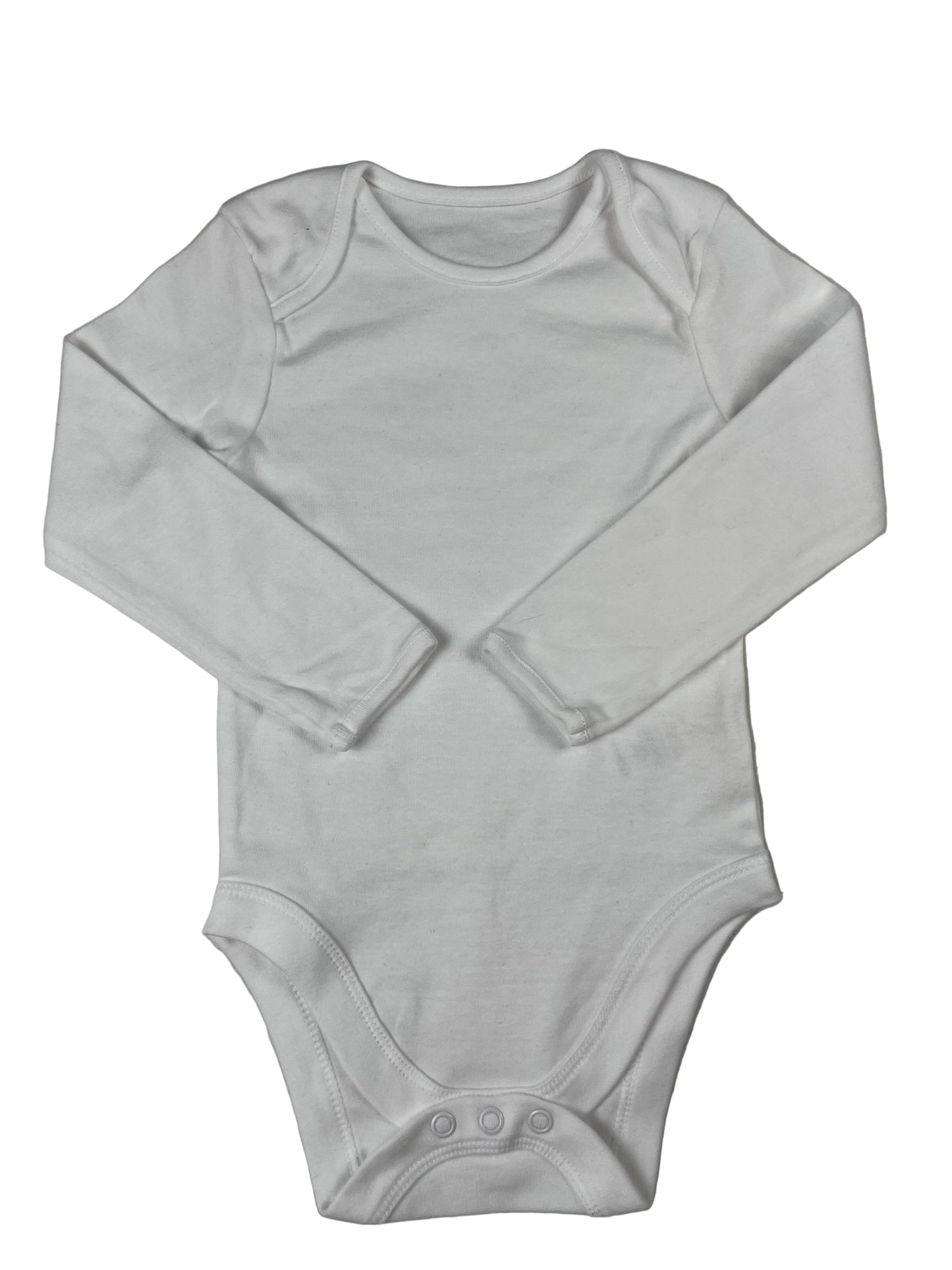 Weißer Langarm-Body von George, 9–12 Monate – front