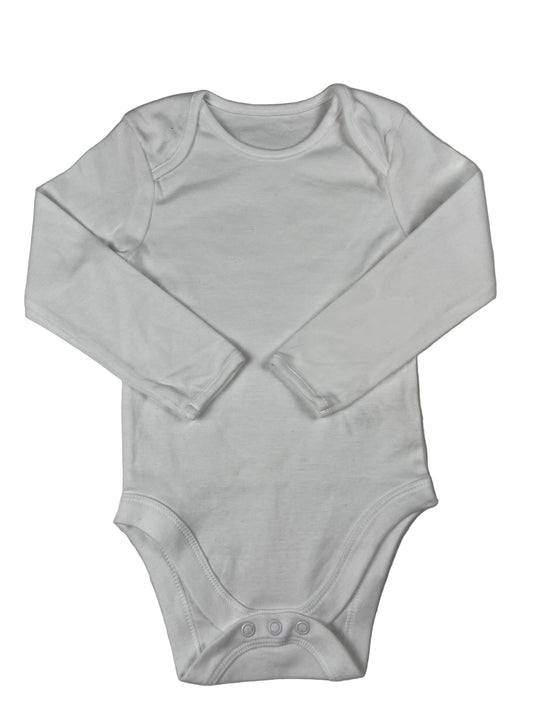 Weißer Langarm-Body von George, 9–12 Monate – front