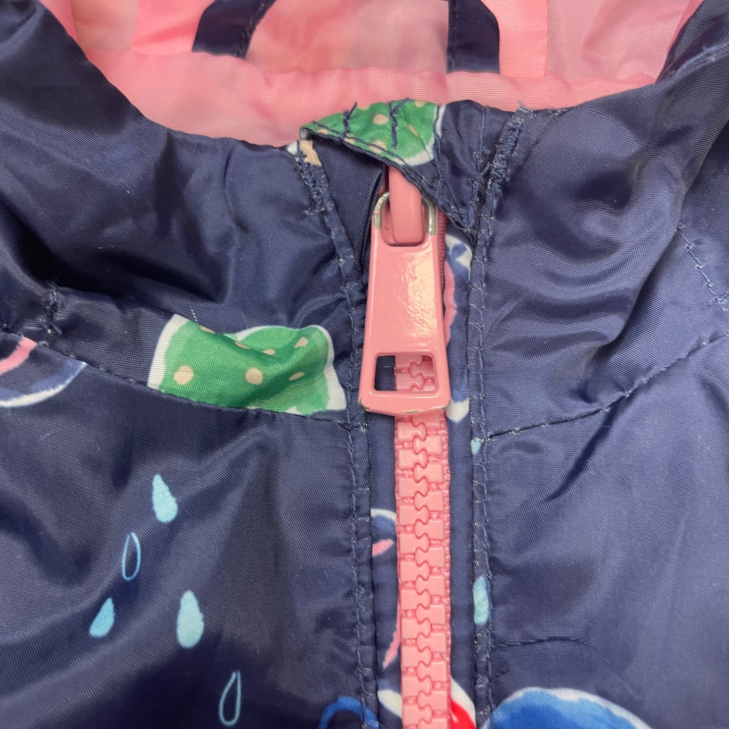 Blaue Regenjacke mit Regenschirm-Muster für Kinder – zip