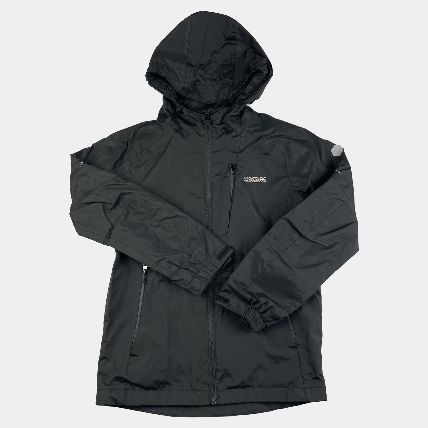 Schwarze Regatta Kapuzenjacke für Kinder, Größe 9-10 Jahre – front