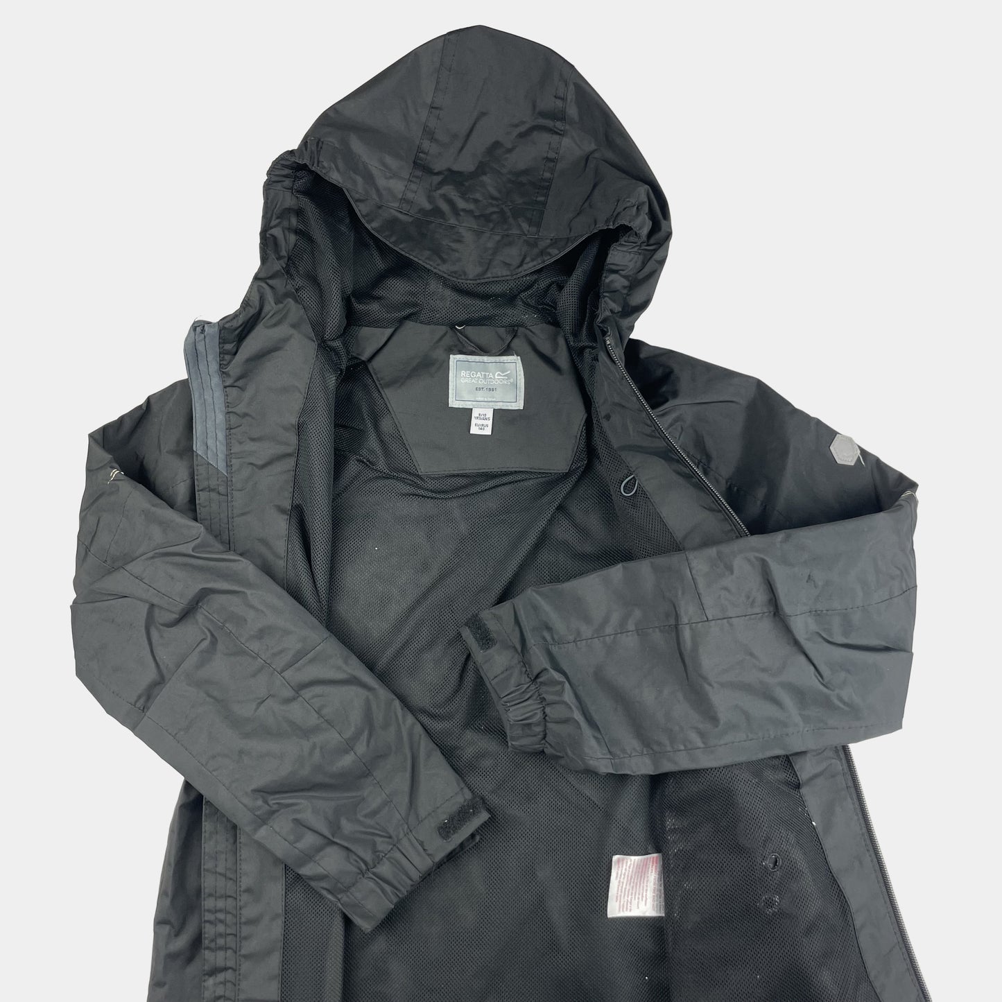 Schwarze Regatta Kapuzenjacke für Kinder, Größe 9-10 Jahre – inside