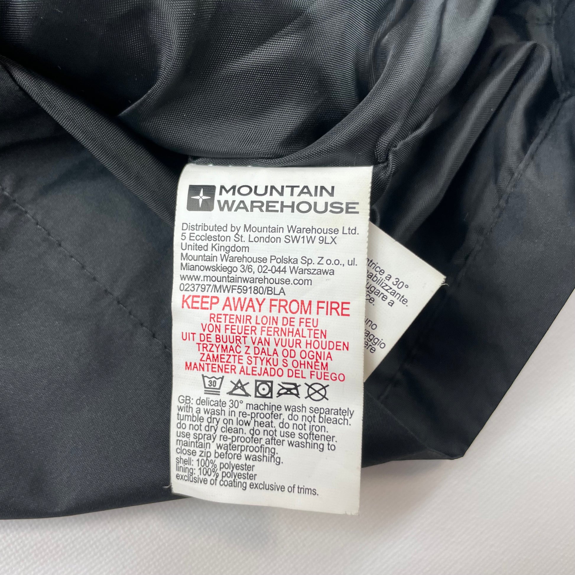 Schwarze Regenjacke mit Kapuze für Kinder – label