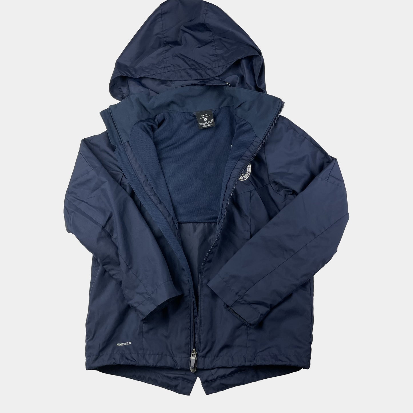 Dunkelblaue Regenjacke mit Kapuze von Nike für Kinder – front