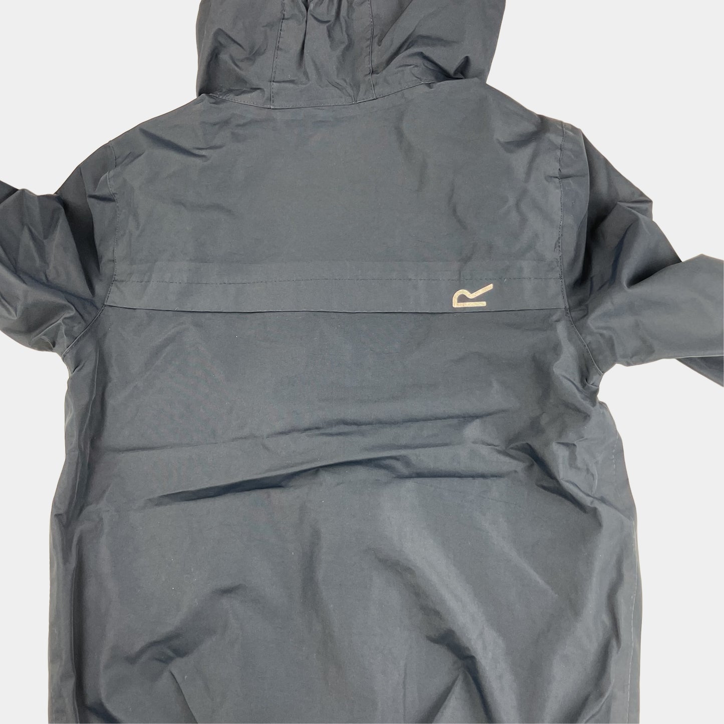 Dunkelblaue Regatta Kinderjacke mit Kapuze und Reißverschluss – back