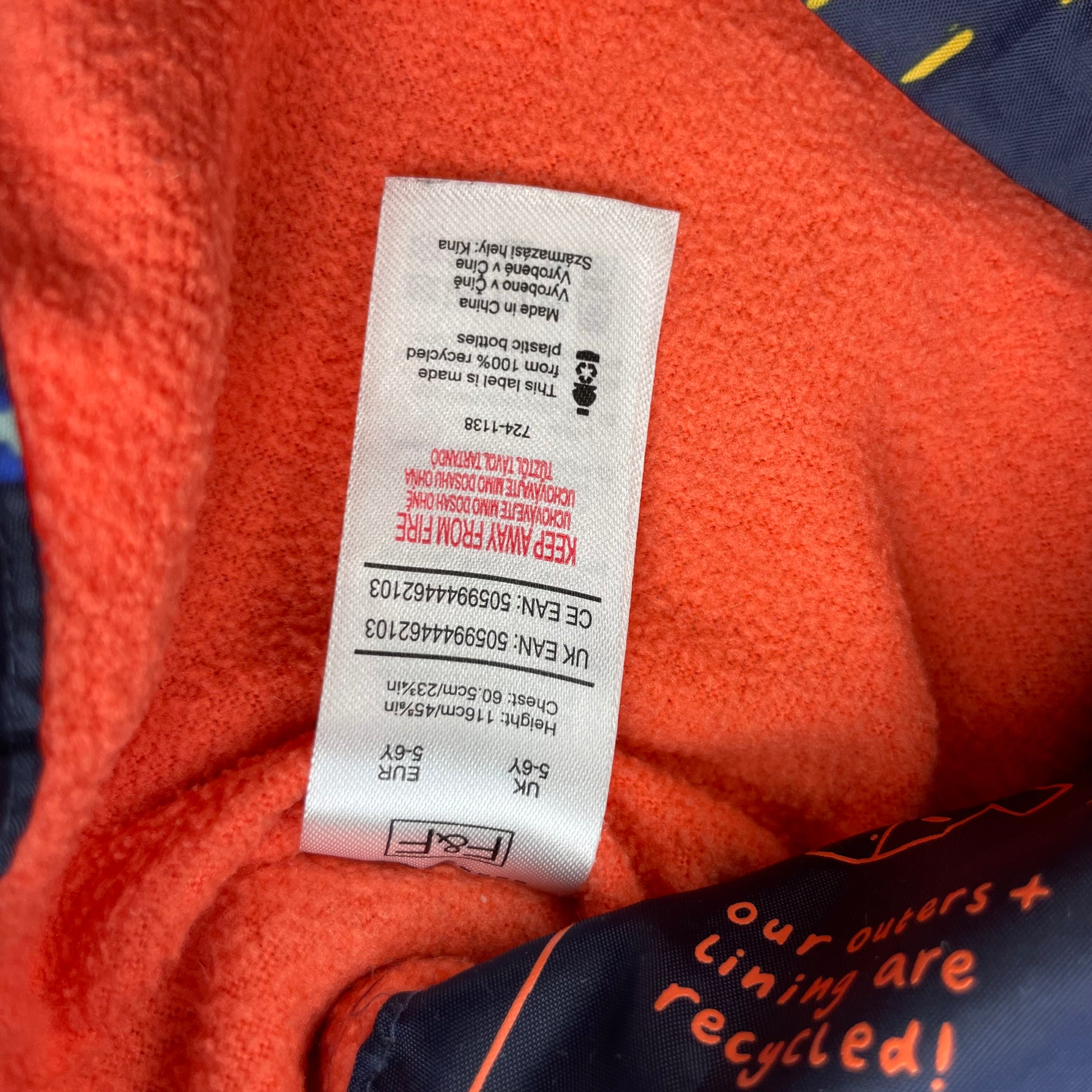 Bunte Jacke mit Dino-Motiv für Kinder – label