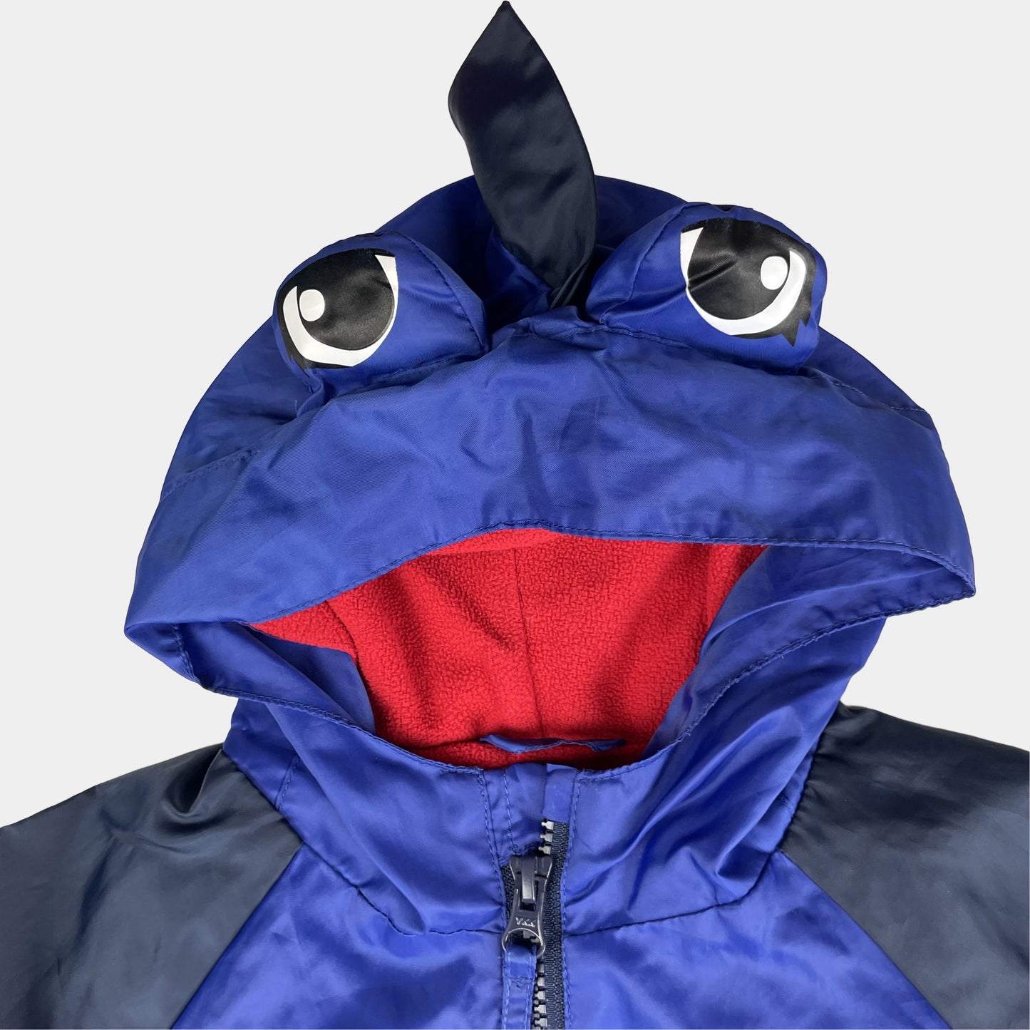 Blauer Kinder-Regenanzug mit Kapuze und Augen-Muster von George, Größe 2-3 Jahre – fabric