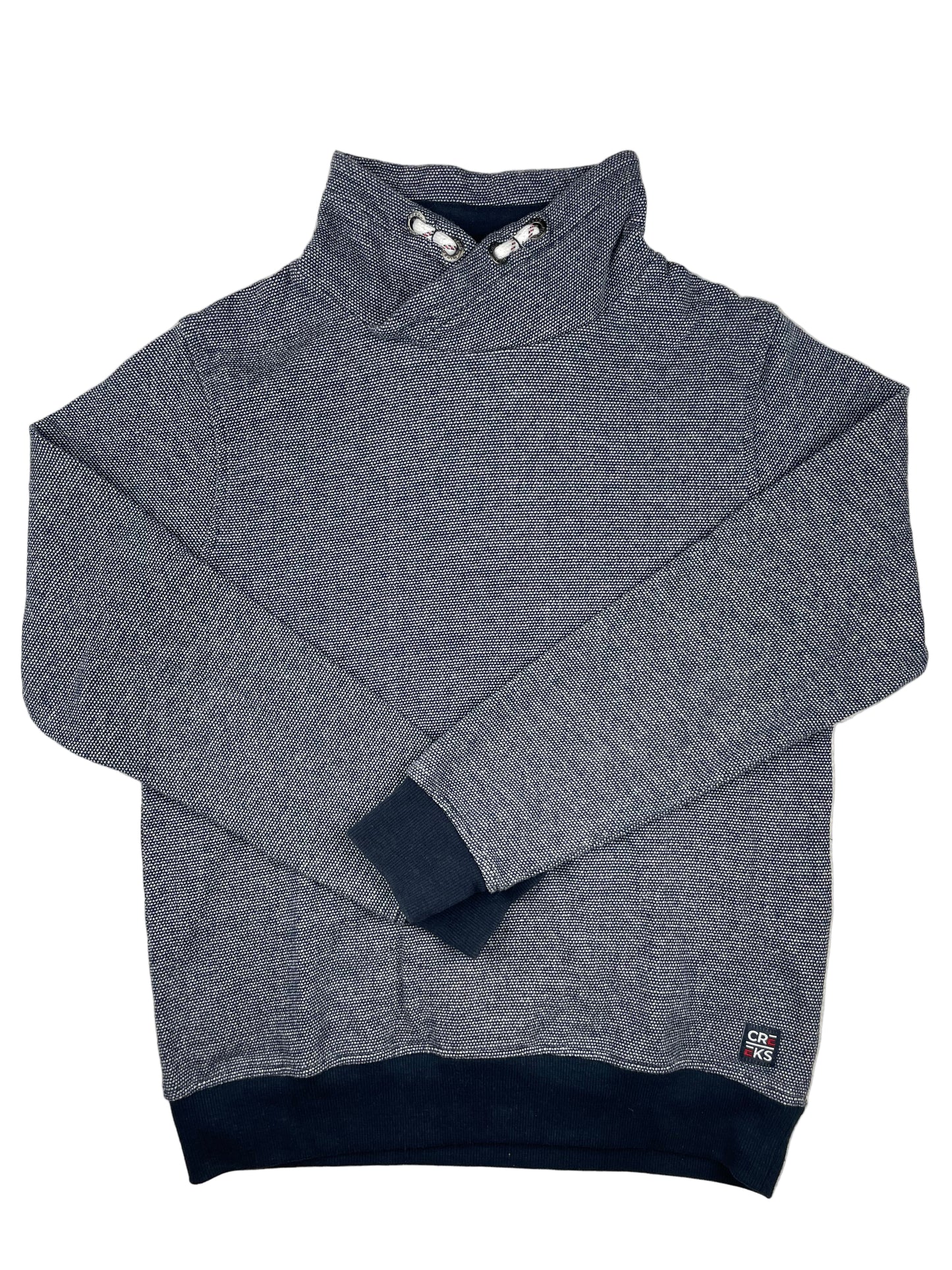 Grauer Creeks Kinder-Pullover mit Stehkragen und Knöpfen, Größe 14 Jahre – front