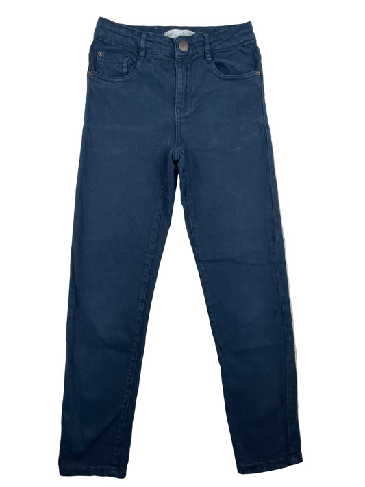 Dunkelblaue ZARA Kids Jeans, Größe 134, verstellbarer Bund – front