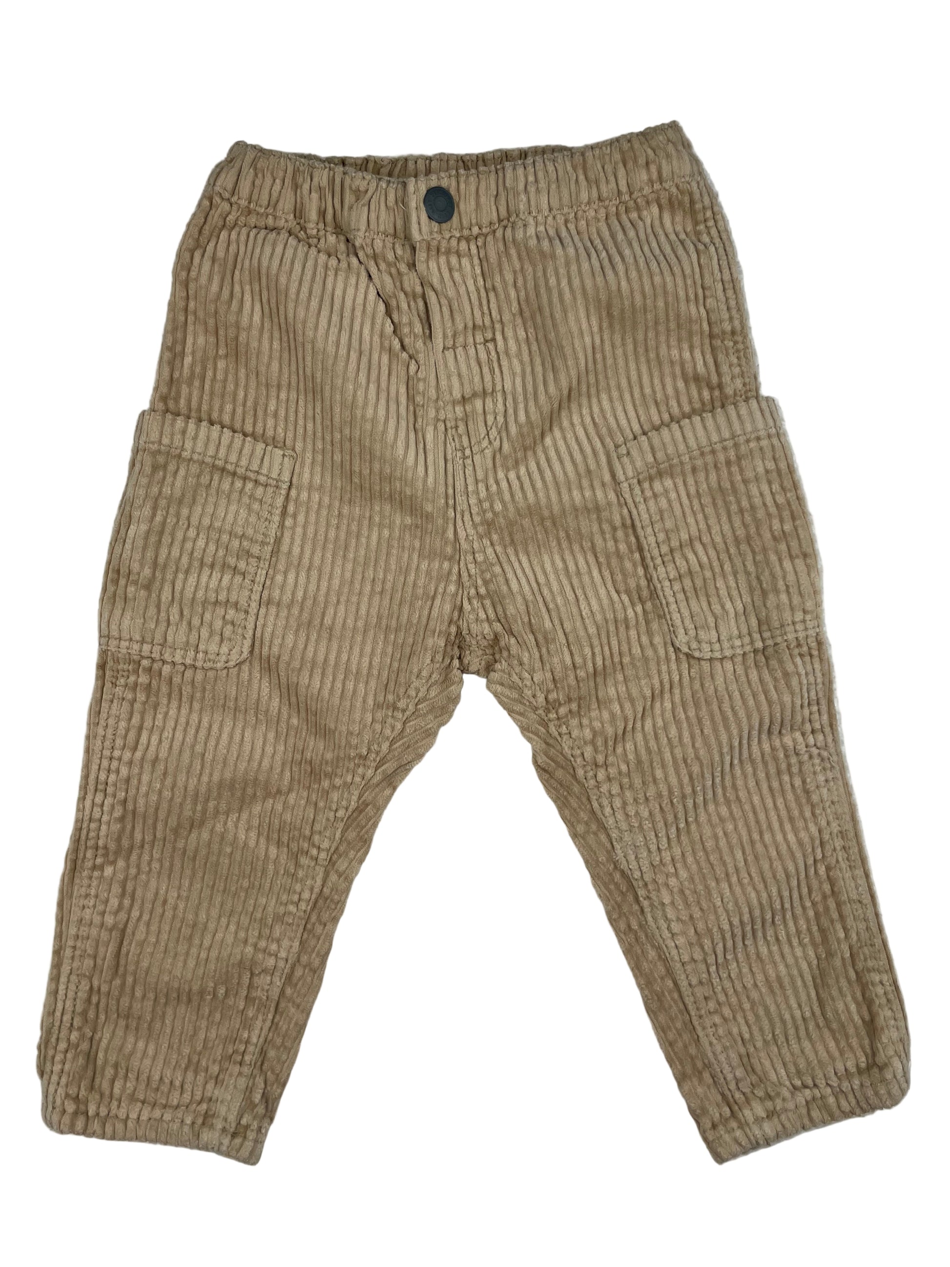 Beige Cordhose von H&M mit Taschen, Größe 86 – front