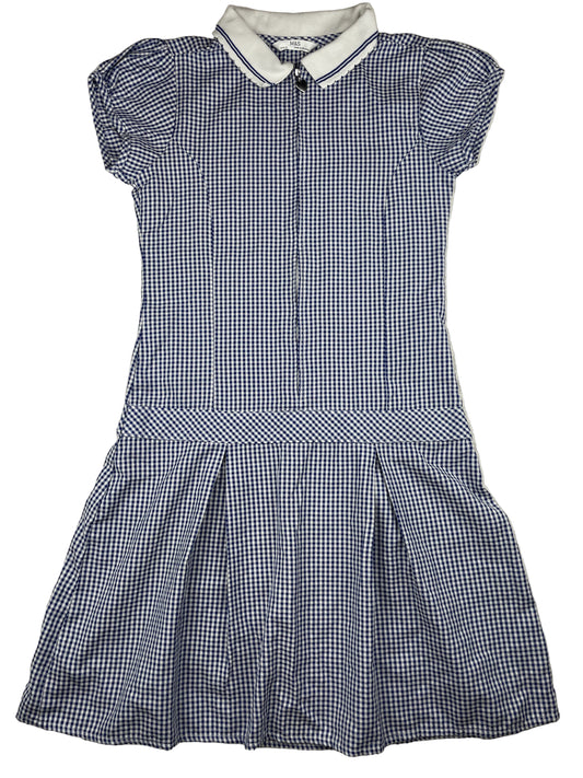 M&S Schulkleid blau-weiß kariert, Größe 9–10 Jahre (140) – front