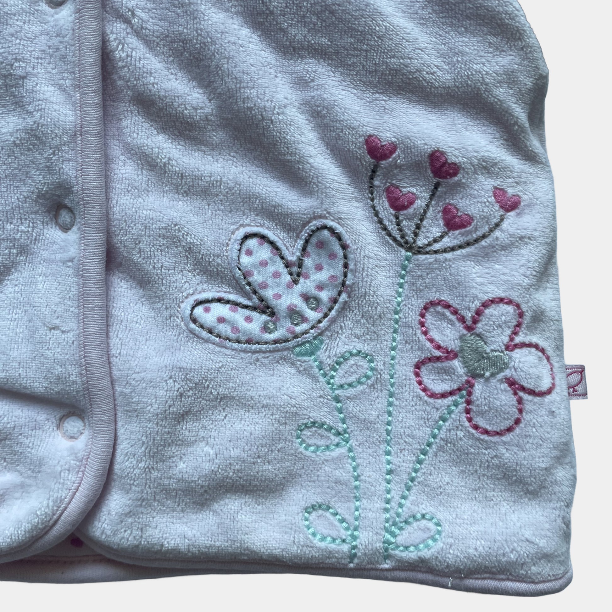 Rosa Kapuzenjacke für Babys mit Blumenmuster, Größe 3-6 Monate – pocket