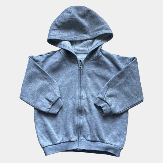 Graue Kapuzenjacke mit Reißverschluss für Kinder, Größe 3-4 Jahre – front