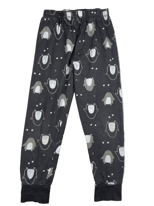 Graue Schlafanzughose mit Pinguin-Print, Größe 5–6 Jahre (110–116) – front