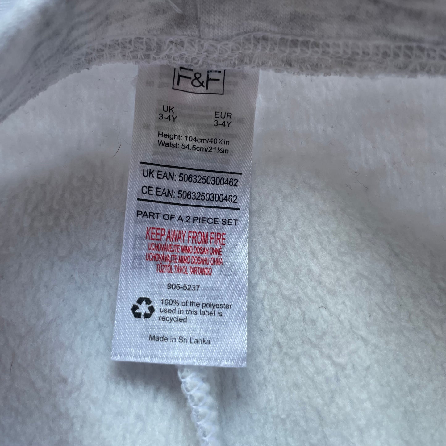 Graue Fleece-Leggings für Kinder – label