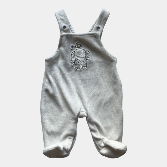 Weißer Overall mit Elefantenmotiv, geeignet für Neugeborene, von George. – front
