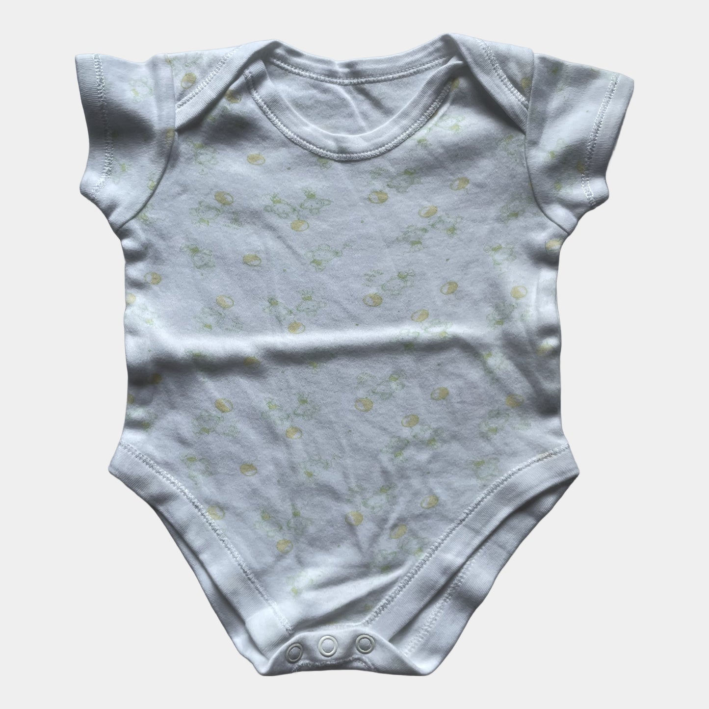 Weißer Body mit Zitronenmuster, Größe 0–3 Monate, 100% Baumwolle, von George, sehr guter Zustand – front