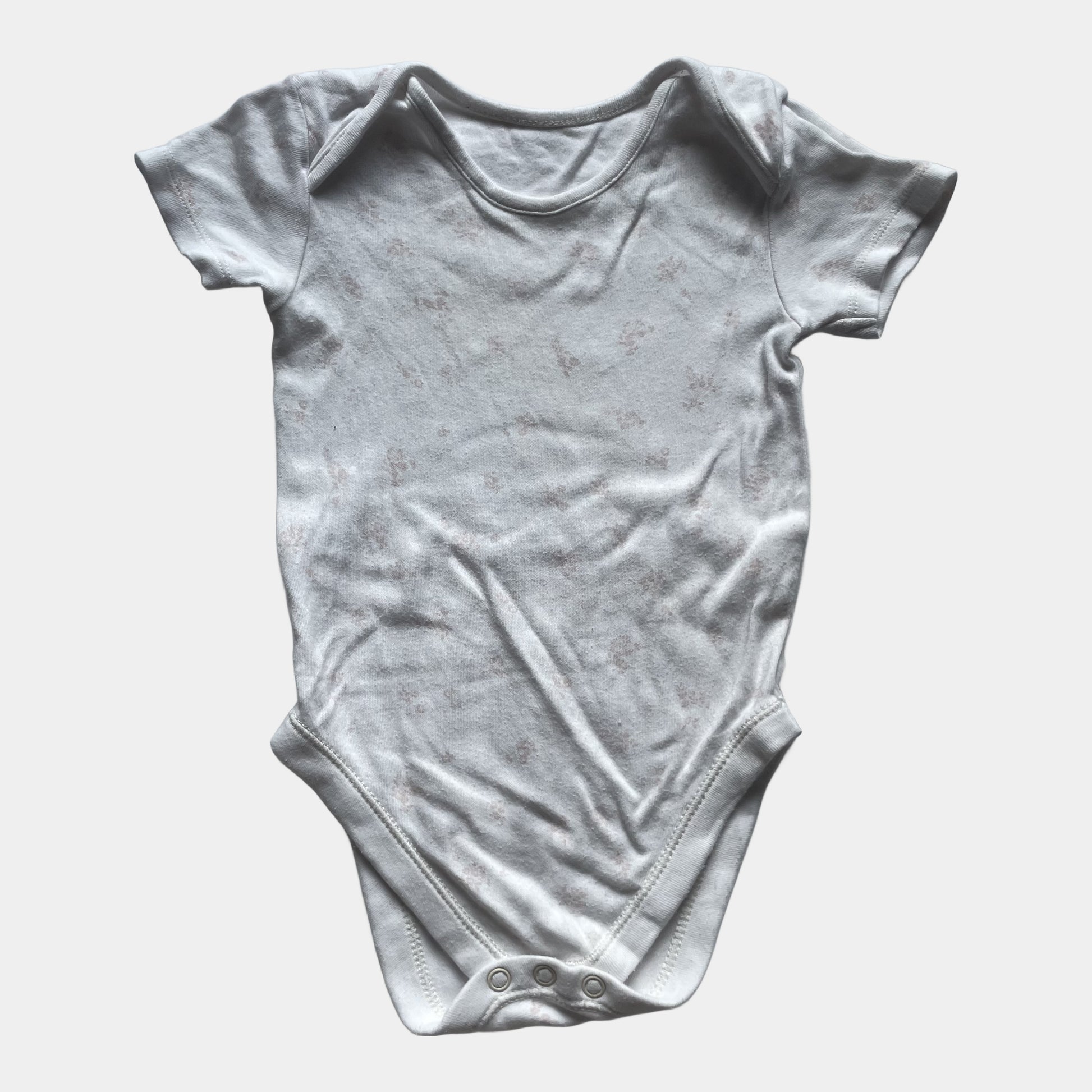 Weißer Baumwolle-Body mit kurzen Ärmeln – front