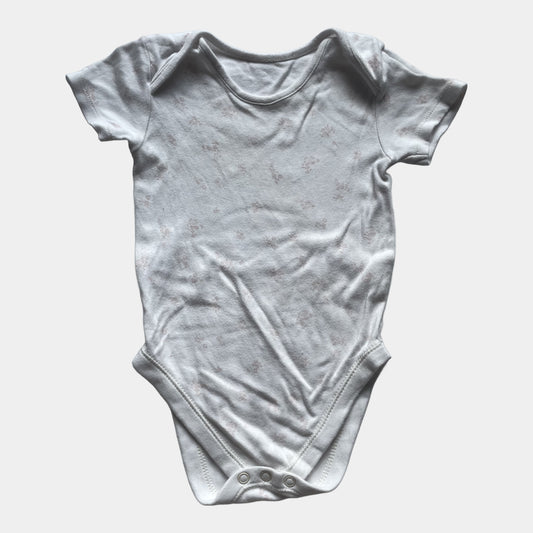 Weißer Baumwolle-Body mit kurzen Ärmeln – front