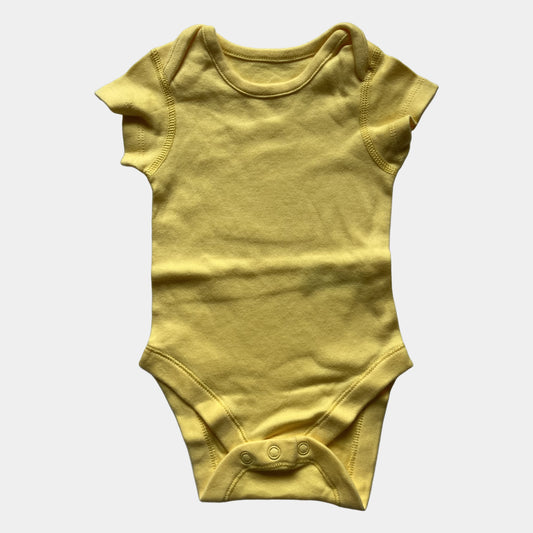 Gelber Baumwollbody für Babys, Größe 0-3 Monate – front