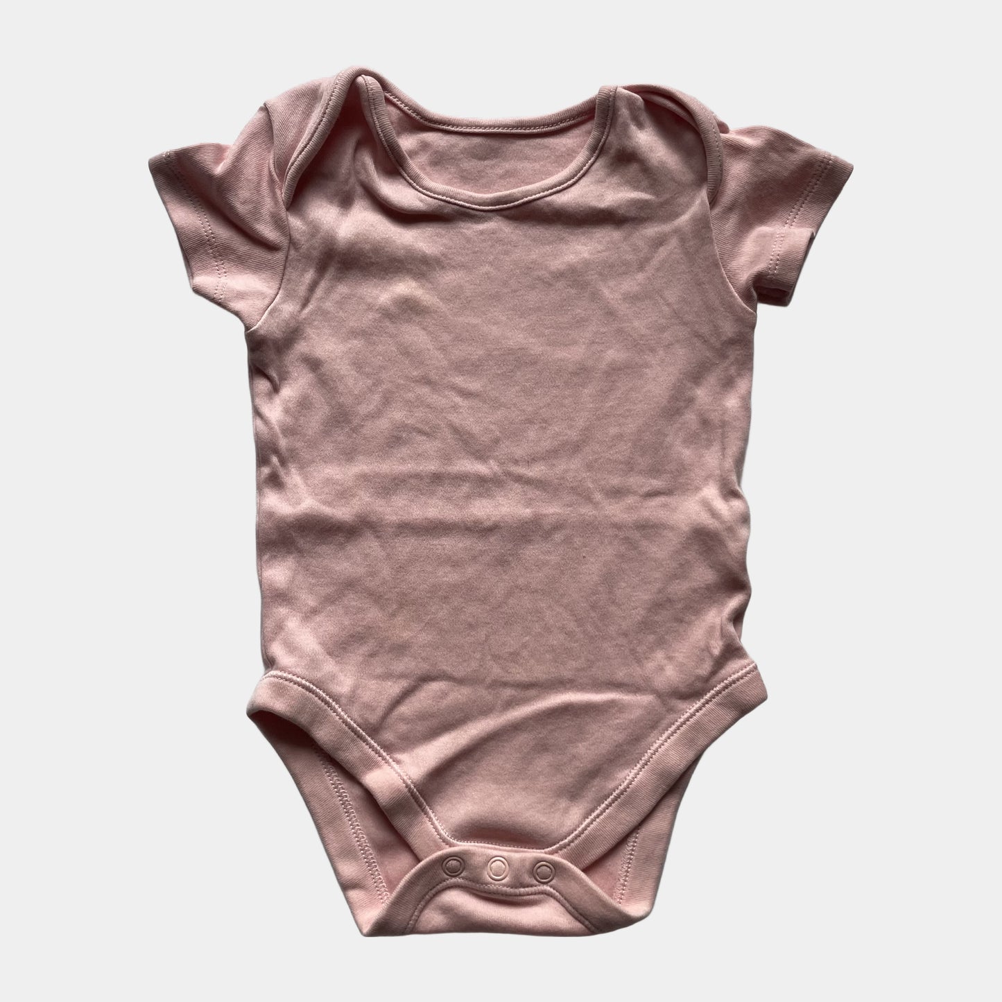 Rosa Kurzarm Babybody von George, Größe 9-12 Monate – front