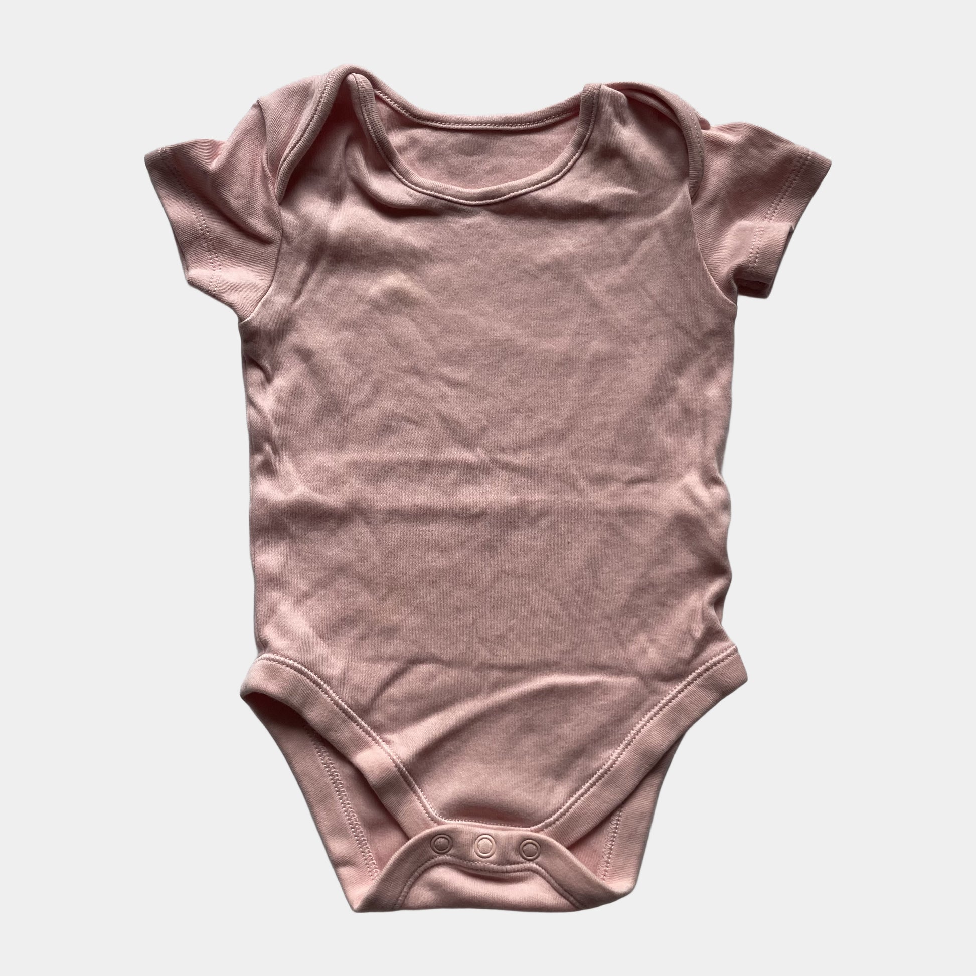 Rosa Kurzarm Babybody von George, Größe 9-12 Monate – front