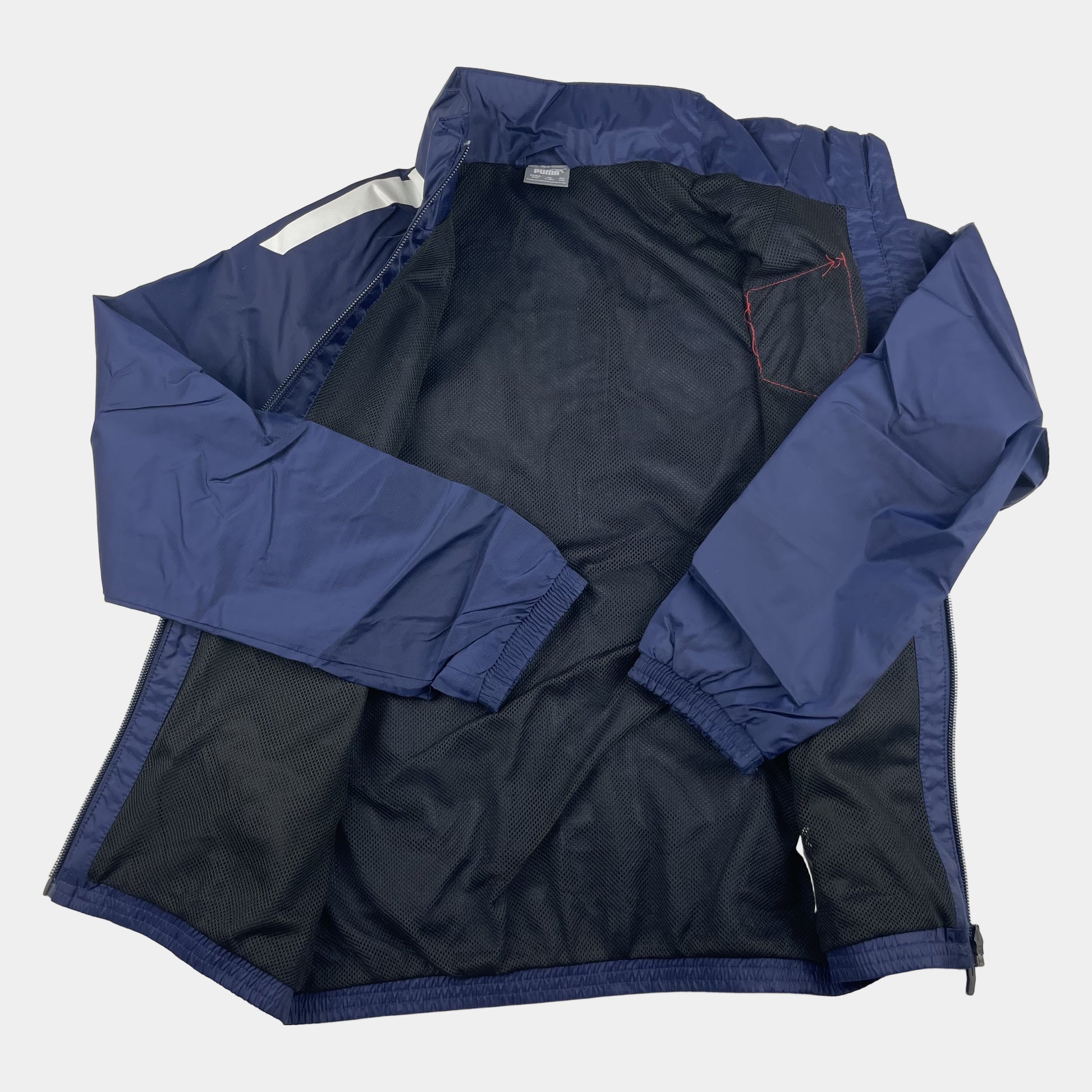 Blaue Puma Sportjacke für Kinder mit Vereinslogo und Reißverschluss, Größe 9-10 Jahre – inside