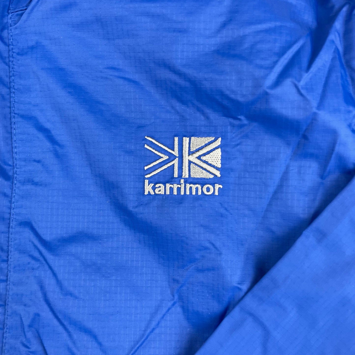 Blaue Regenjacke mit Kapuze für Kinder, Größe 11-12 Jahre – logo