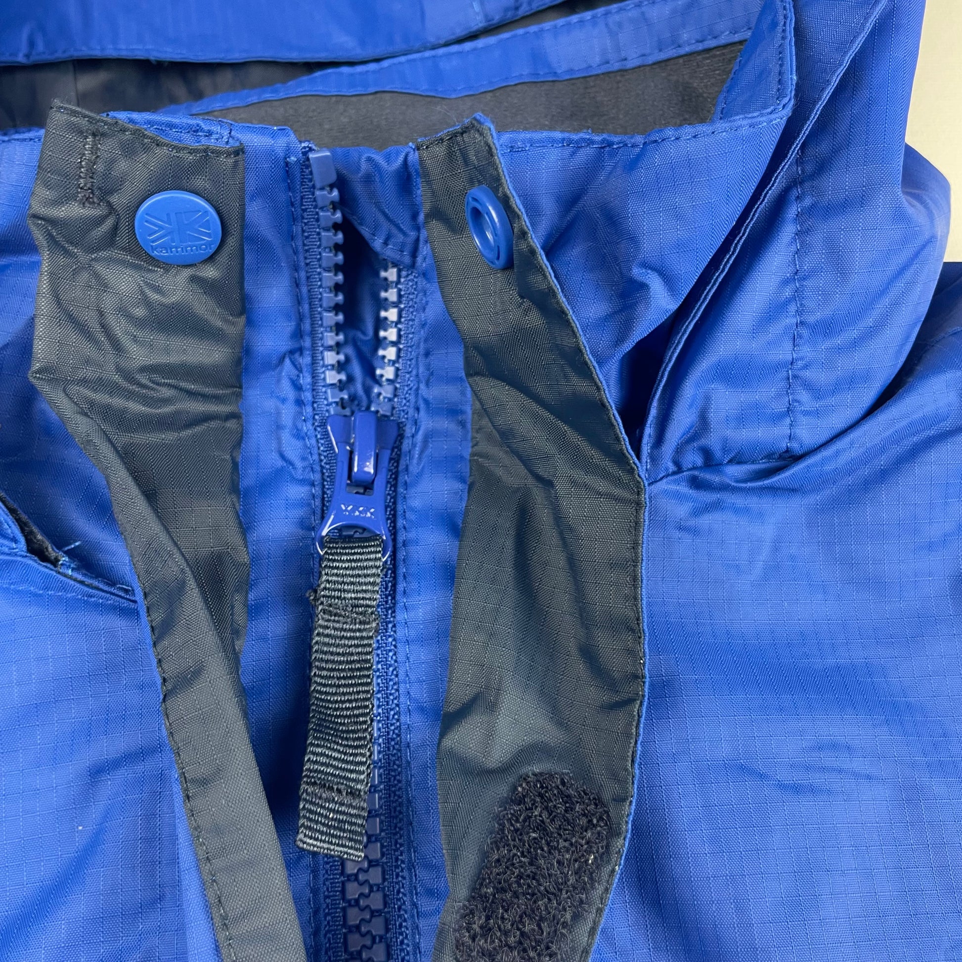 Blaue Regenjacke mit Kapuze für Kinder, Größe 11-12 Jahre – zip