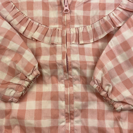 Rosa karierte Kapuzenjacke für Kleinkinder, Größe 18-24 Monate – detail