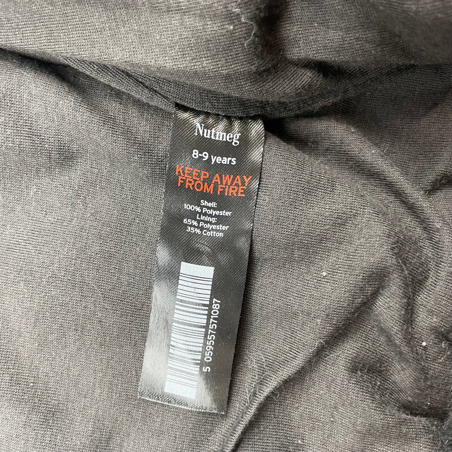 Graue Fleeceweste mit Kapuze für Kinder – label