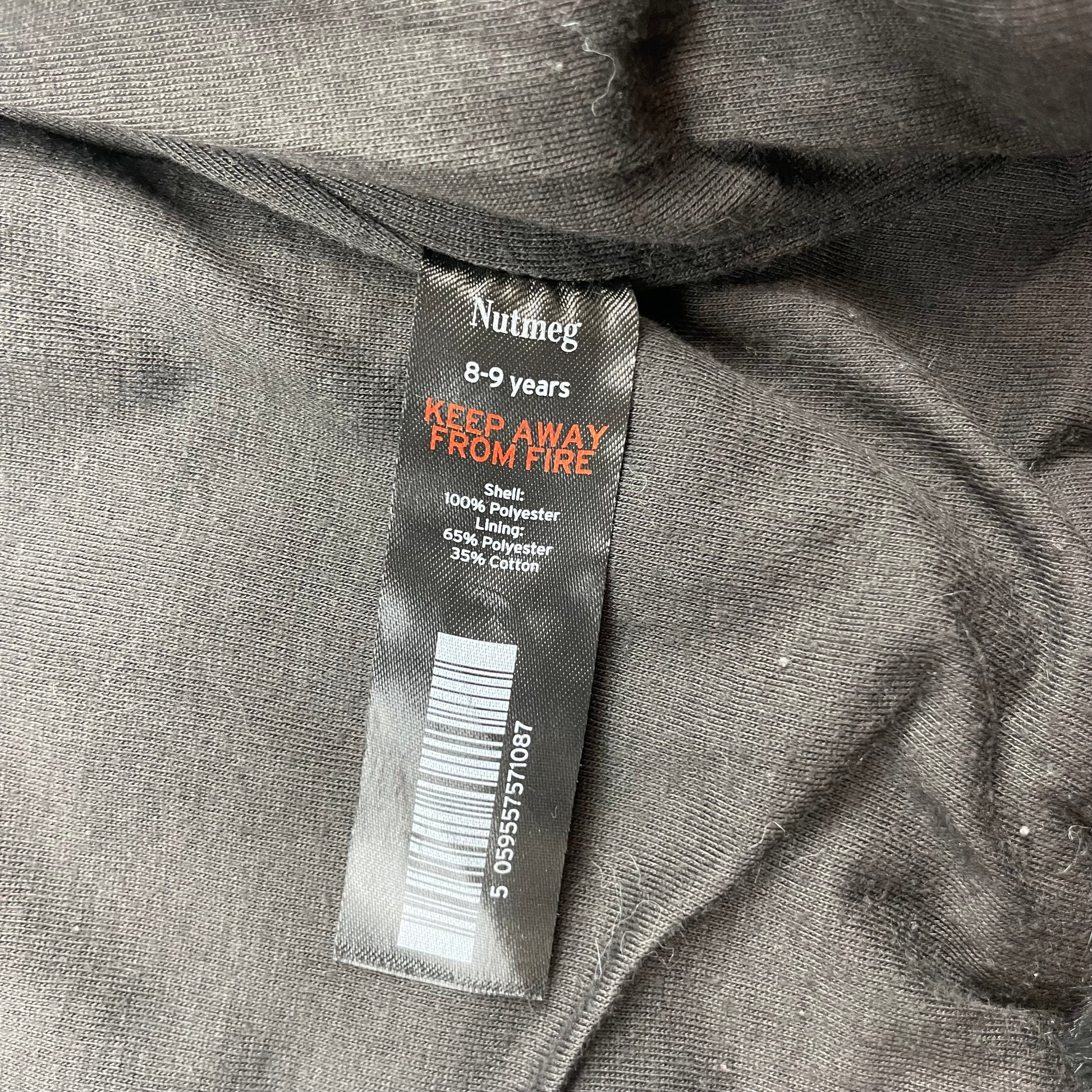 Graue Fleeceweste mit Kapuze für Kinder – label