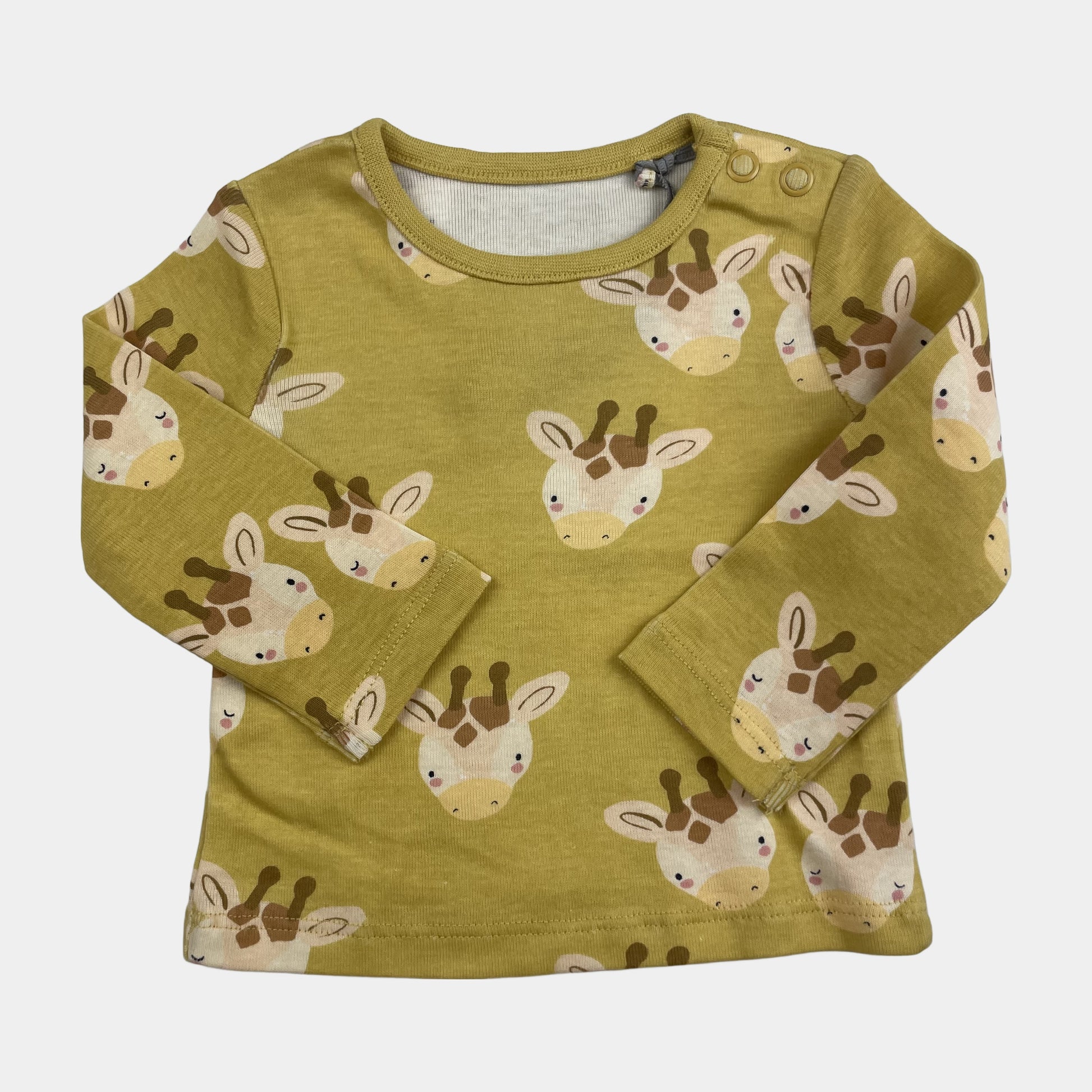 Langarmshirt aus Baumwolle mit Giraffenmuster – front