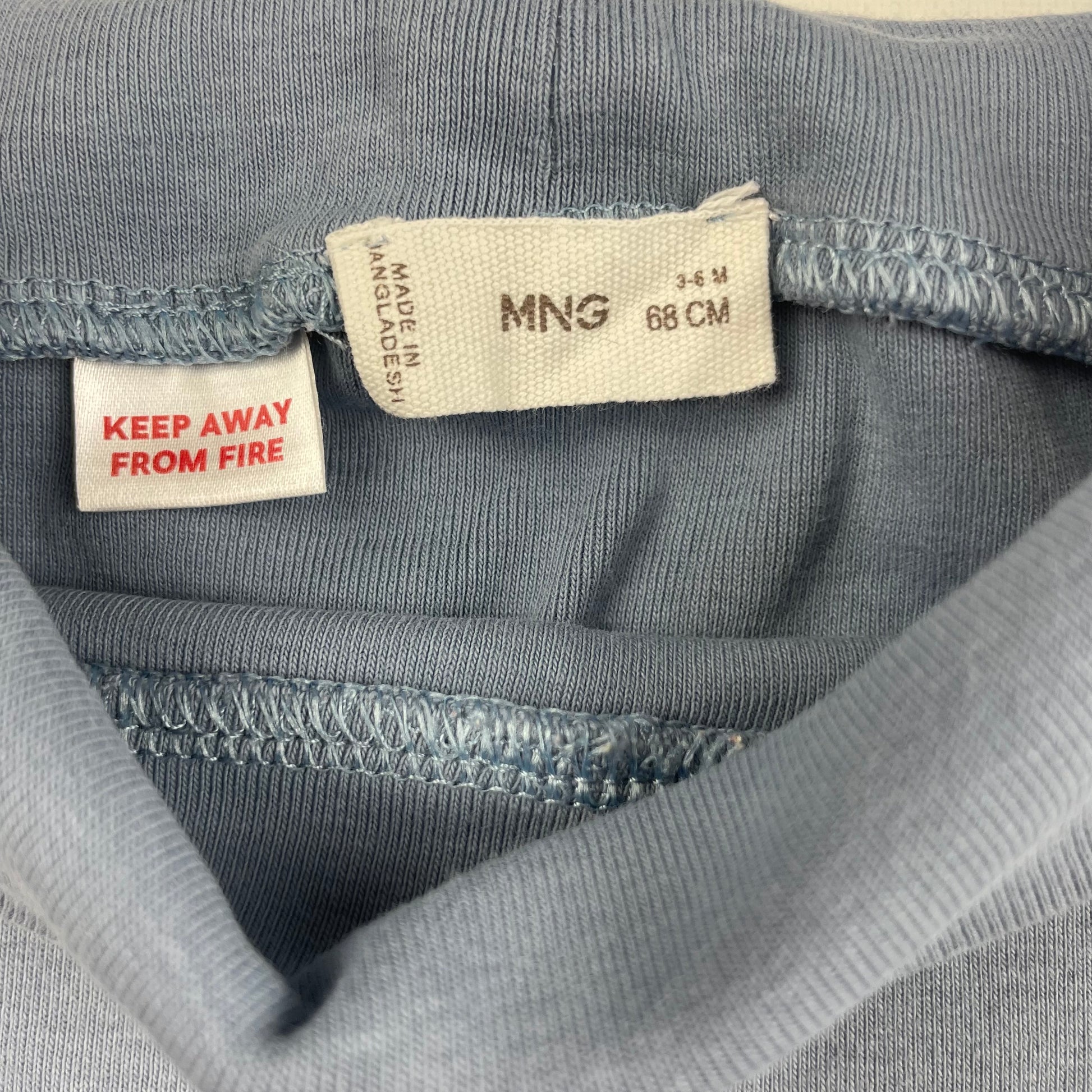 Blaue Leggings für Babys, elastischer Bund, Größe 68 cm – inside