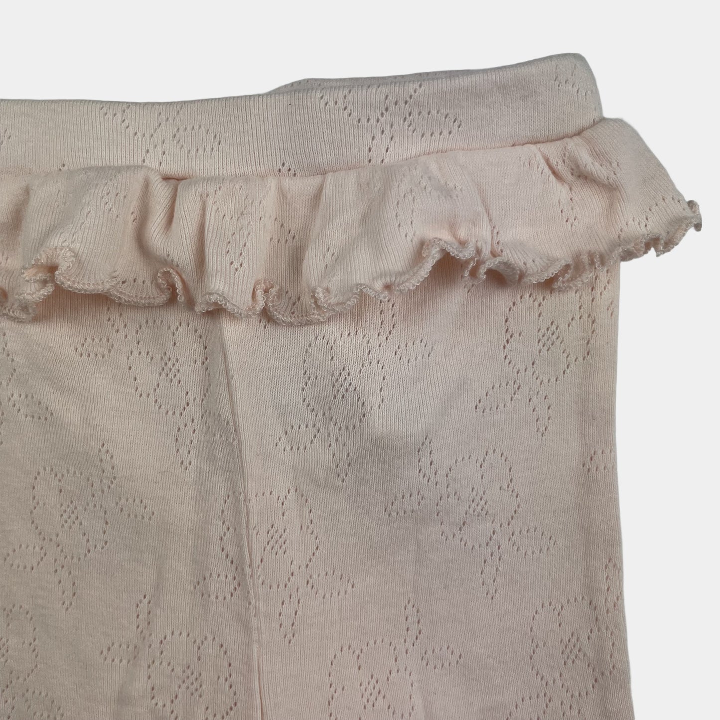 Rosa Strickhose mit Rüschen – detail