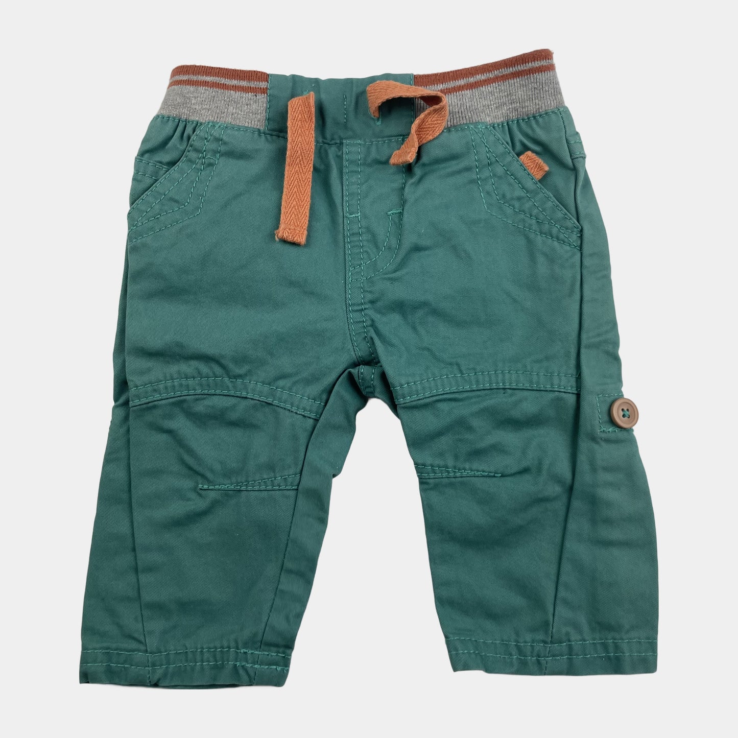 Hose für Kleinkinder aus Baumwolle mit elastischem Bund und Taschen. – front