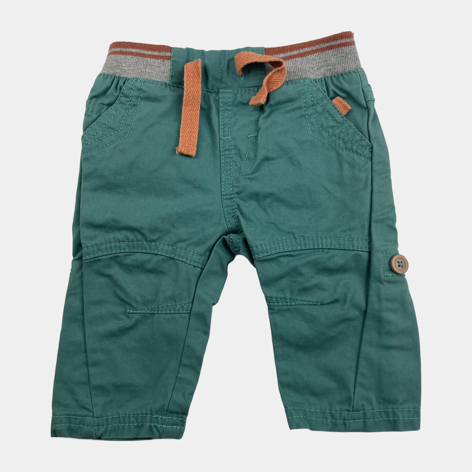 Hose für Kleinkinder aus Baumwolle mit elastischem Bund und Taschen. – front